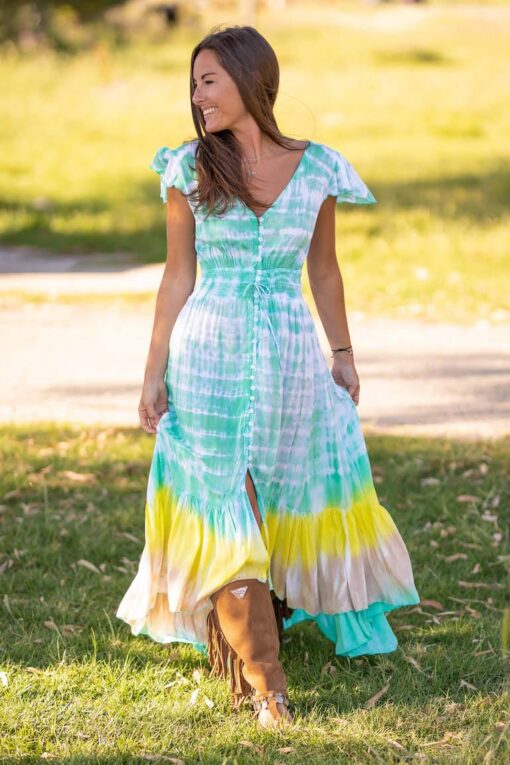 Vestido SUNSET mint/amarillo - Imagen 11