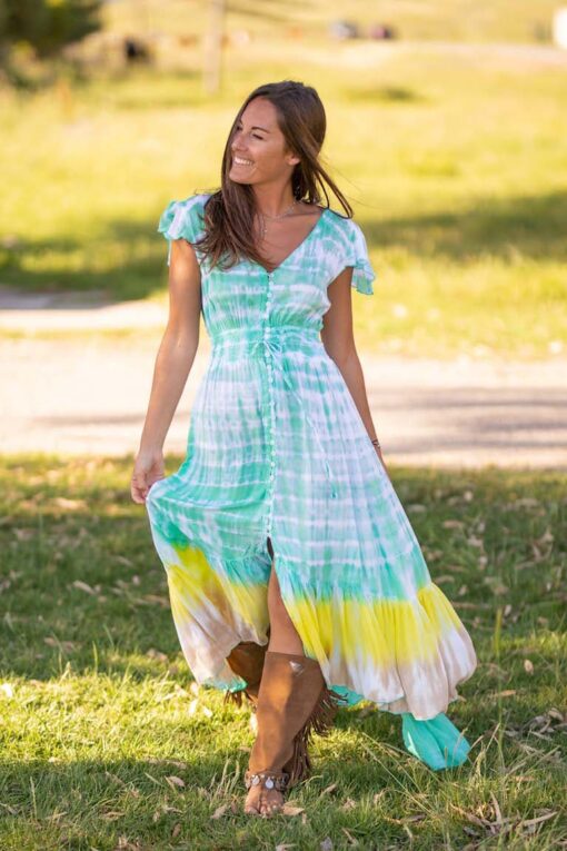 Vestido SUNSET mint/amarillo - Imagen 10
