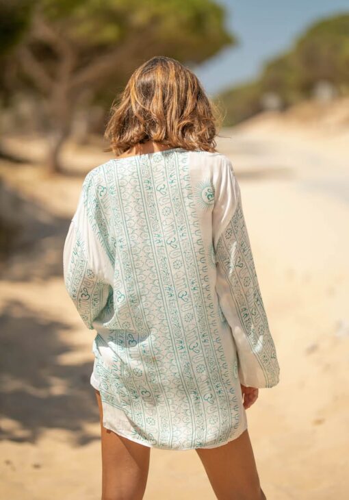 Camisa CHLOE blanca/mint - Imagen 4