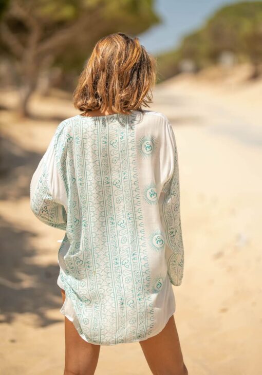 Camisa CHLOE blanca/mint - Imagen 9