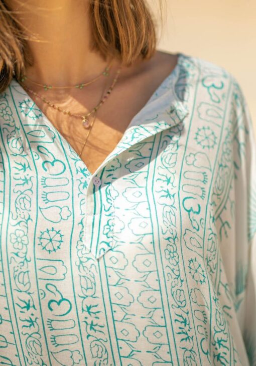Camisa CHLOE blanca/mint - Imagen 8