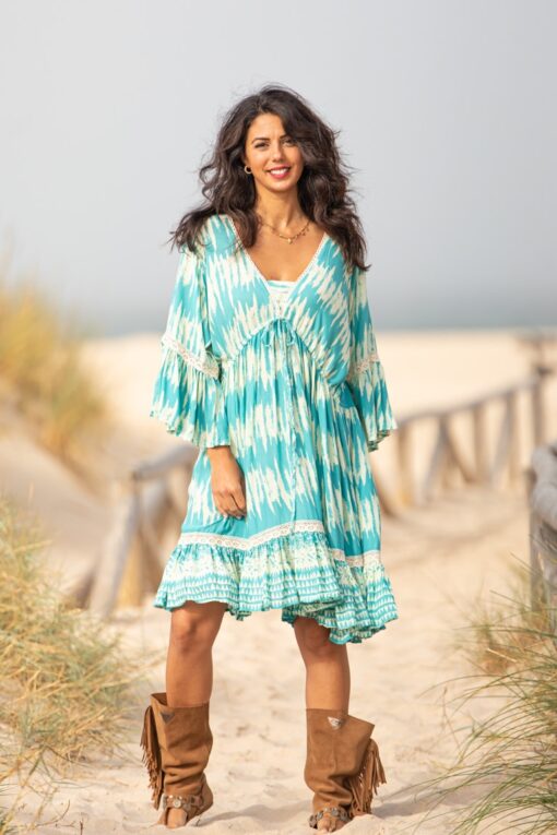 Vestido Zoe corto turquesa