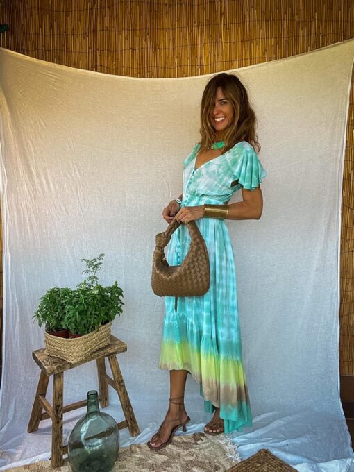 Vestido SUNSET mint/amarillo