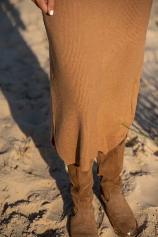 Vestido OLIVIA punto camel - Imagen 5