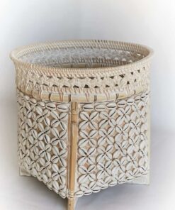 PAPELERA CONCHAS COMPLETA blanco lavado