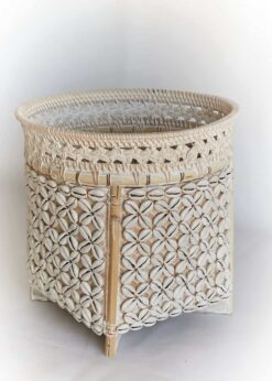 PAPELERA CONCHAS COMPLETA blanco lavado