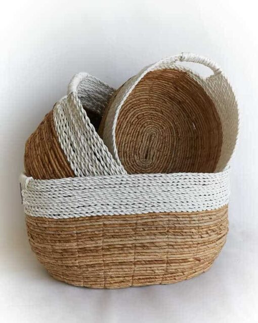 CESTO BASIC BICOLOR natural/blanco