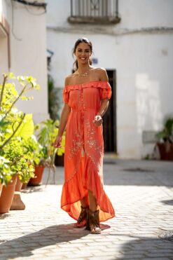 Vestido RODAS coral