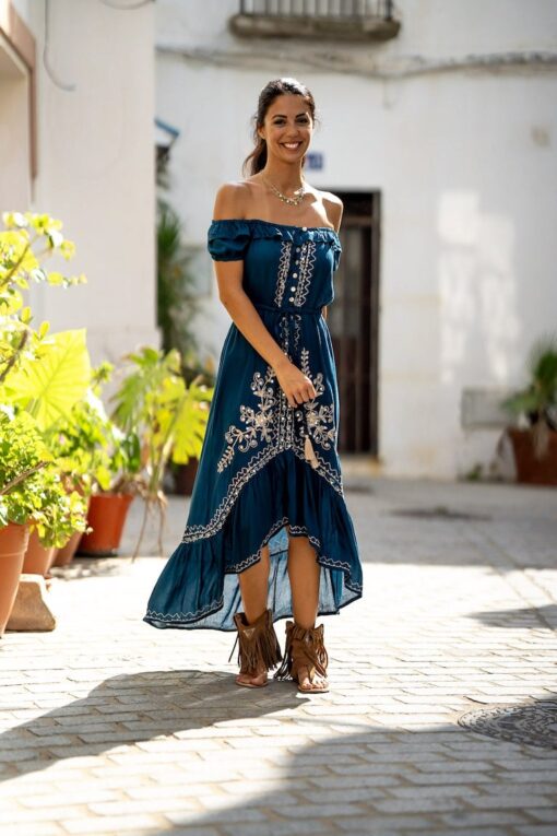 Vestido RODAS petróleo - Imagen 4