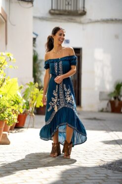 Vestido RODAS petróleo