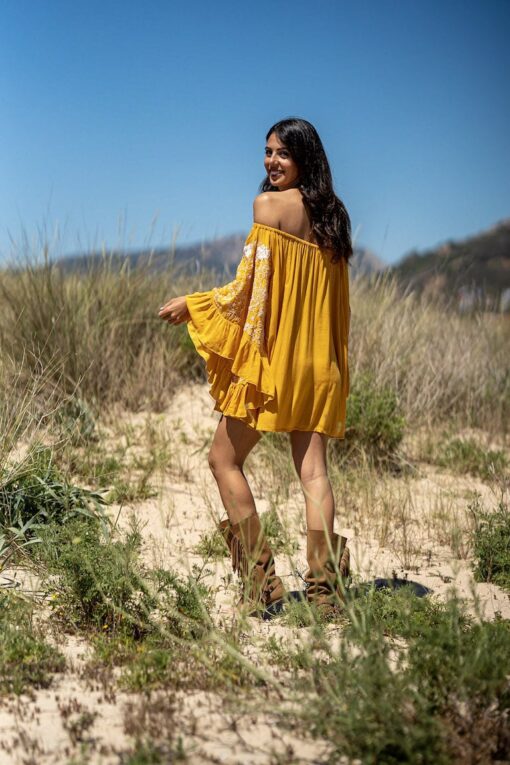 Vestido/blusón CORFU mostaza - Imagen 5