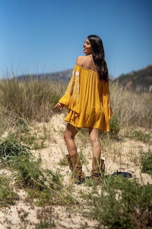 Vestido/blusón CORFU mostaza - Imagen 4