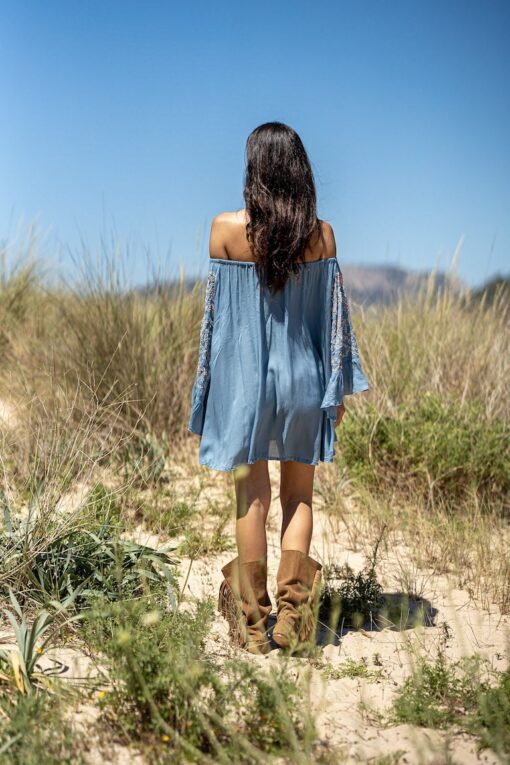 Vestido Blusón CORFU azul jeans - Imagen 2