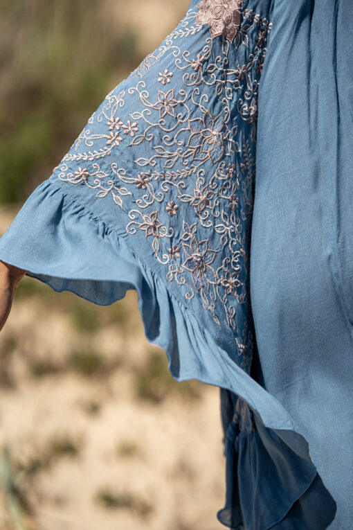 Vestido Blusón CORFU azul jeans - Imagen 3