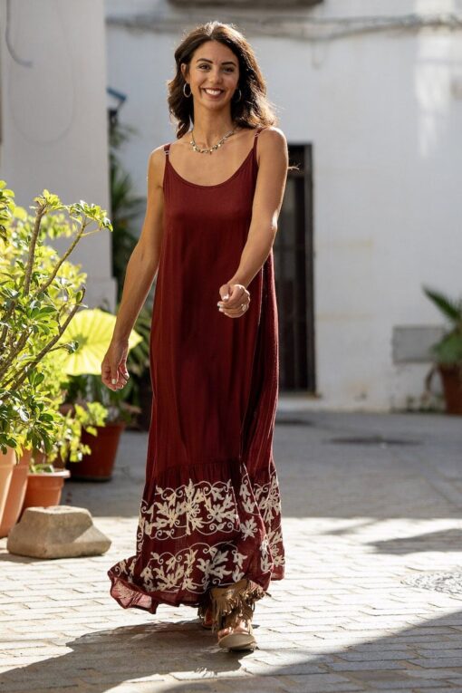 Vestido Santorini granate