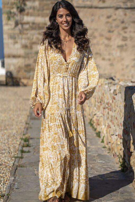 Maxi Vestido Sofi mostaza - Imagen 9