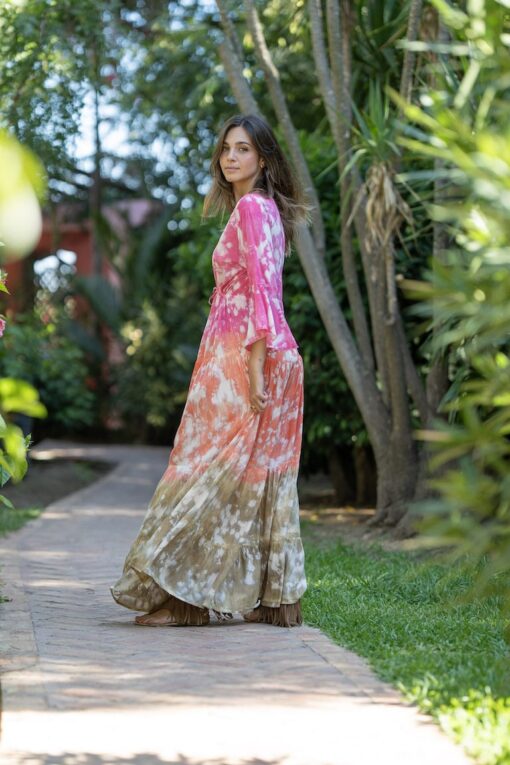 Maxi Vestido Bubbles rosa
