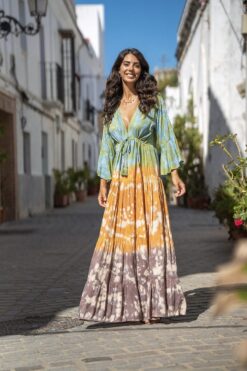 Maxi Vestido Bubbles verde