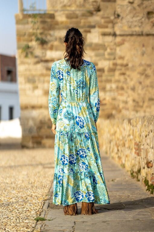 Maxi Vestido Chiara turquesa - Imagen 5