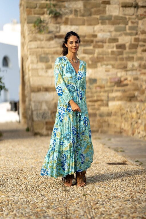 Maxi Vestido Chiara turquesa - Imagen 4
