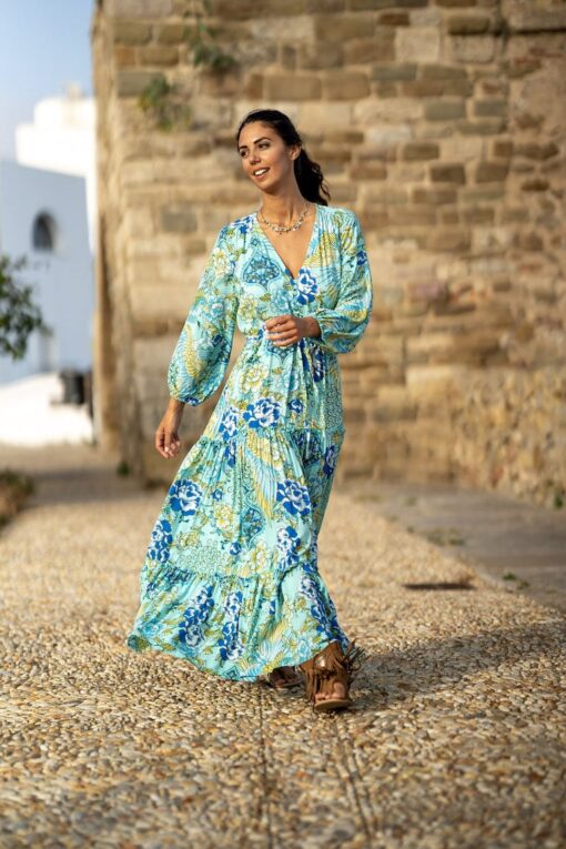 Maxi Vestido Chiara turquesa - Imagen 2