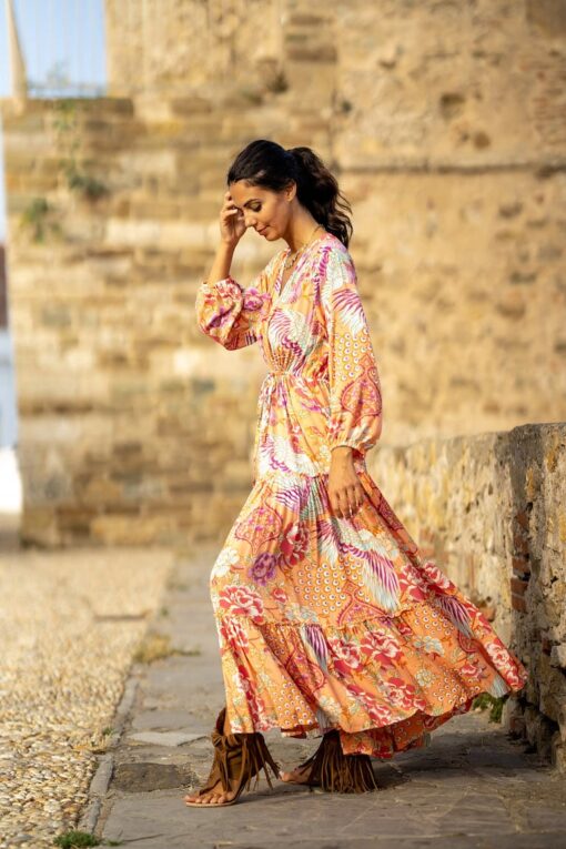 Maxi Vestido Chiara salmón - Imagen 7