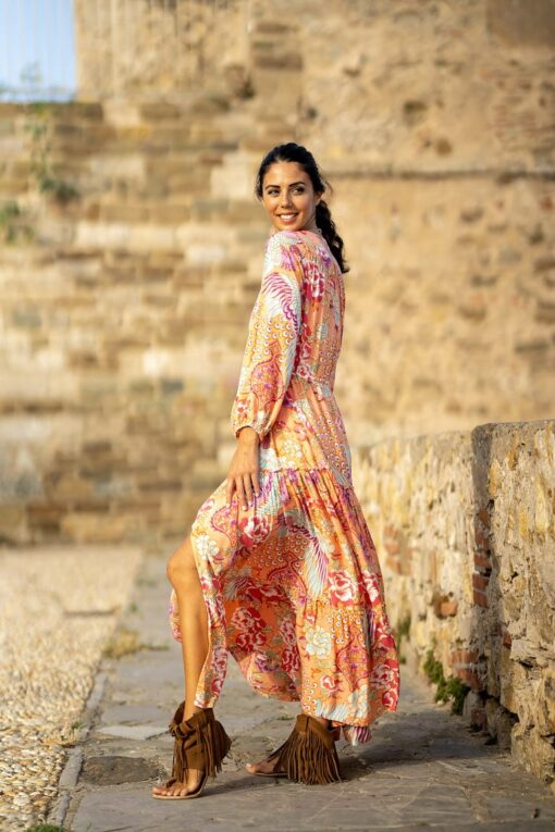 Maxi Vestido Chiara salmón - Imagen 6