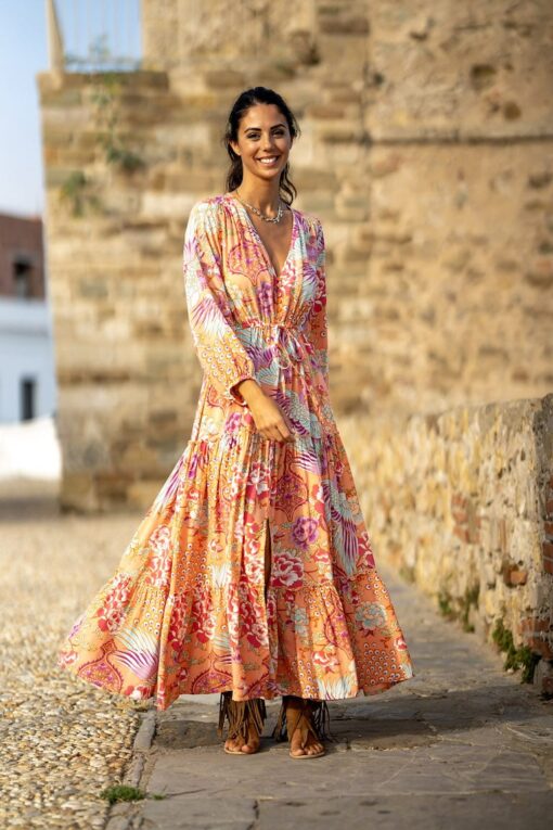 Maxi Vestido Chiara salmón - Imagen 4