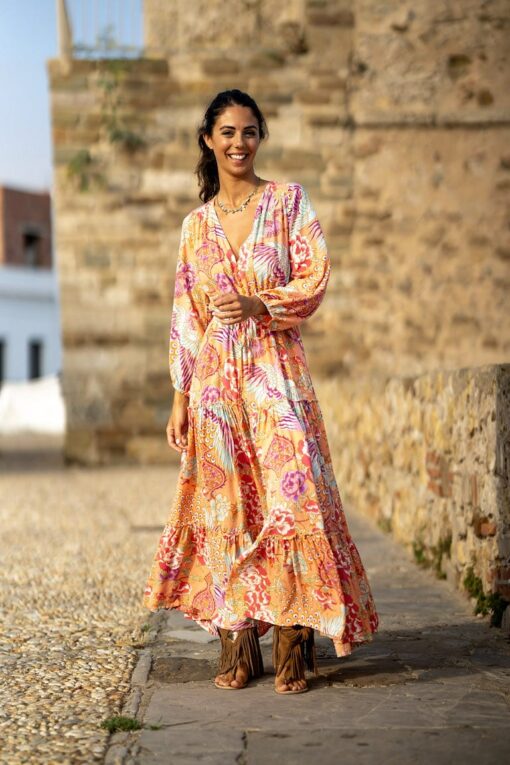 Maxi Vestido Chiara salmón - Imagen 3