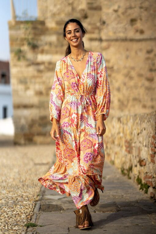 Maxi Vestido Chiara salmón - Imagen 2