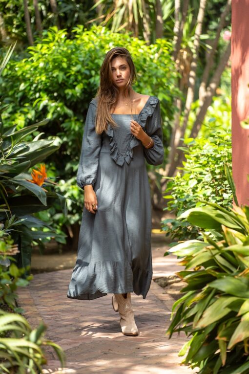 Vestido ROMANTIC azul - Imagen 3