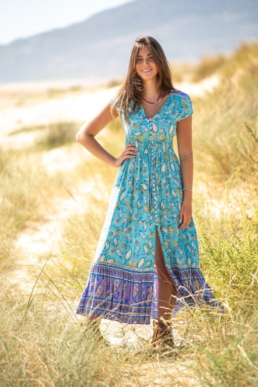 Vestido Génova turquesa