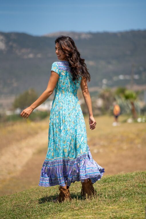 Vestido Génova turquesa - Imagen 6