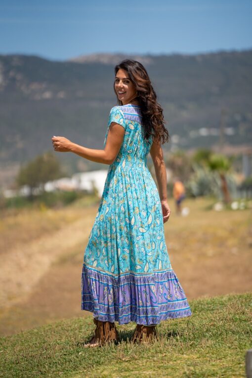 Vestido Génova turquesa - Imagen 5