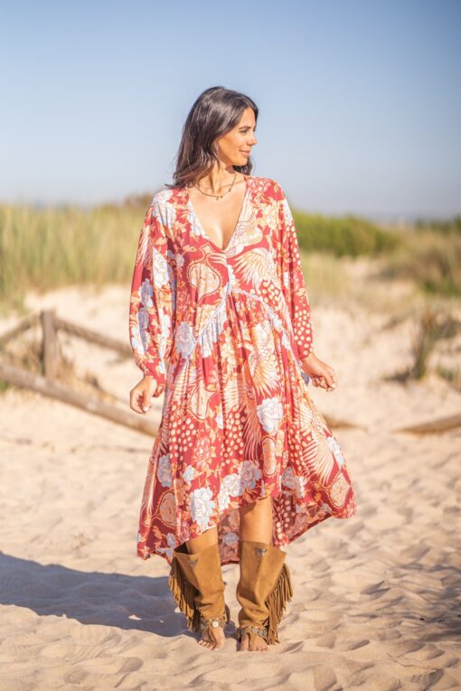 Vestido Chiara granate - Imagen 7