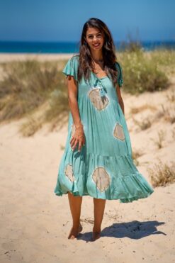 Vestido Lanzarote midi aguamarina