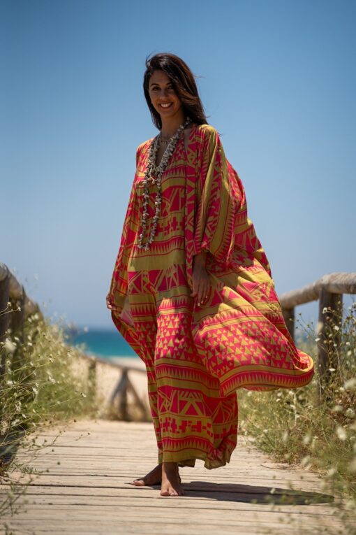 Kimono Azteca rosa