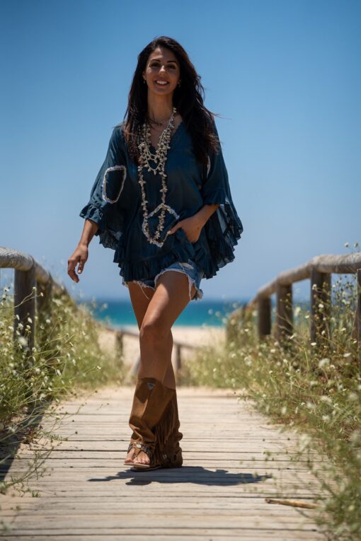 Poncho Lanzarote azul - Imagen 7