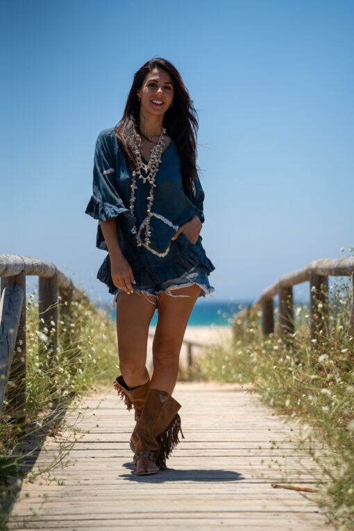 Poncho Lanzarote azul - Imagen 6
