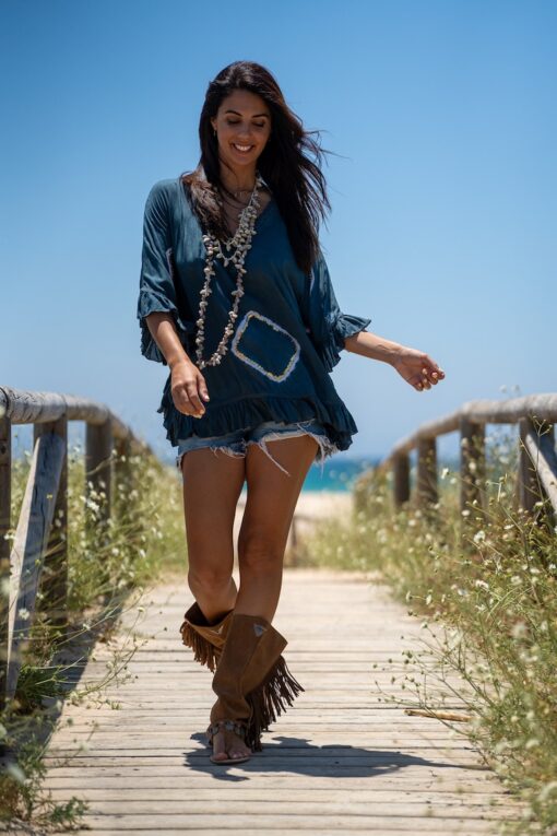Poncho Lanzarote azul - Imagen 5