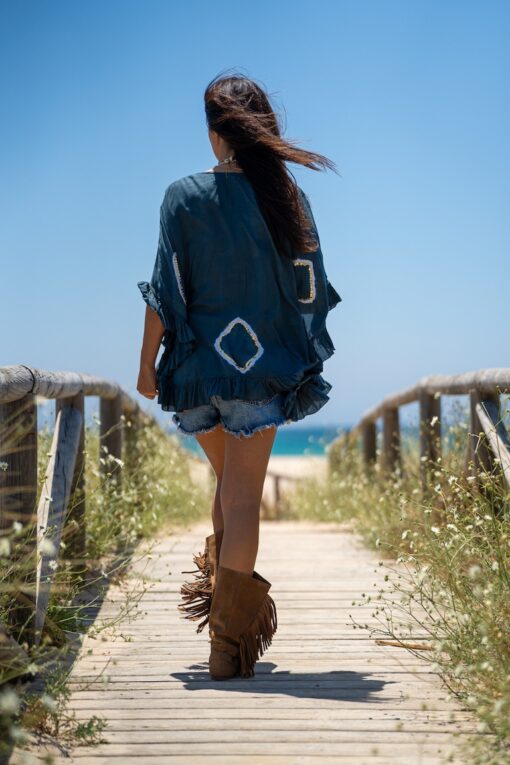 Poncho Lanzarote azul - Imagen 2