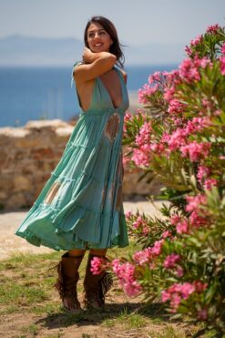 Maxi Vestido Lanzarote aguamarina