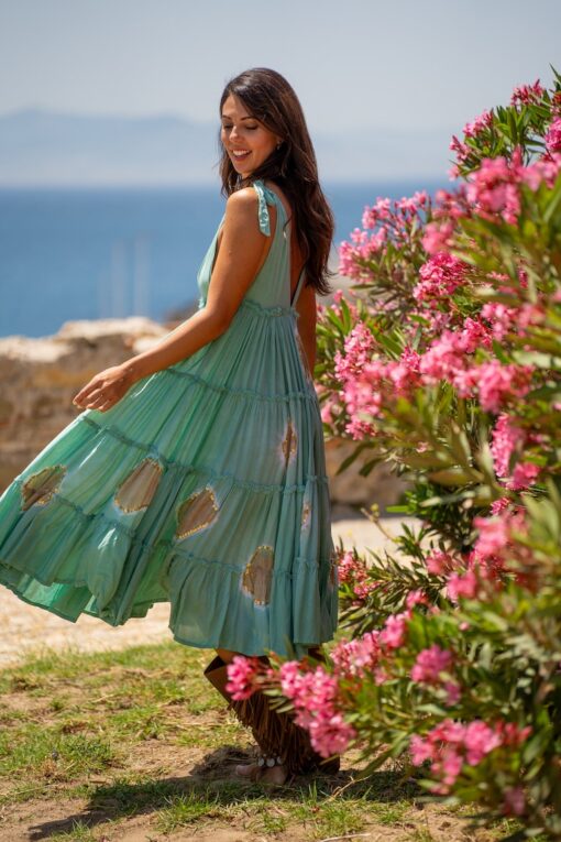 Maxi Vestido Lanzarote aguamarina - Imagen 7