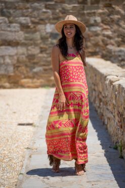 Vestido Azteca rosa