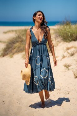 Maxi Vestido Lanzarote azul