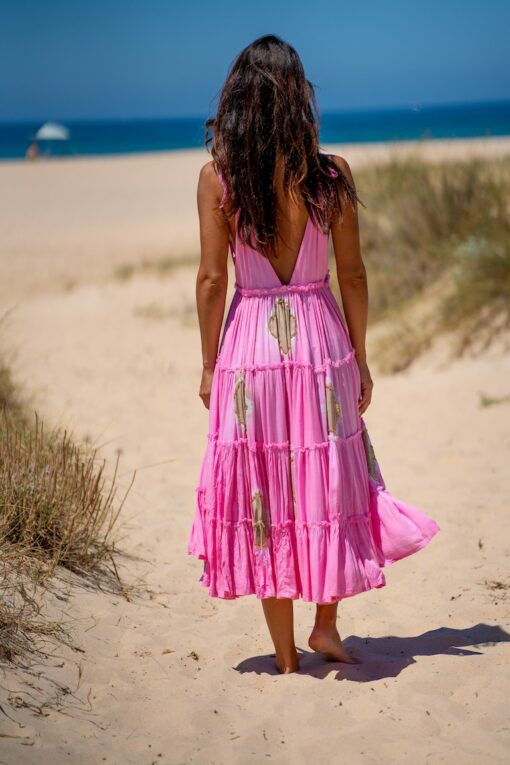 Maxi Vestido Lanzarote rosa - Imagen 3