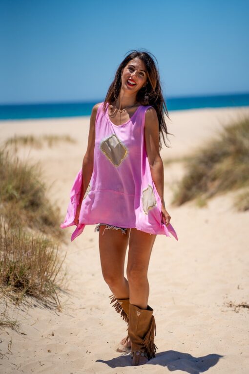Top Lanzarote rosa