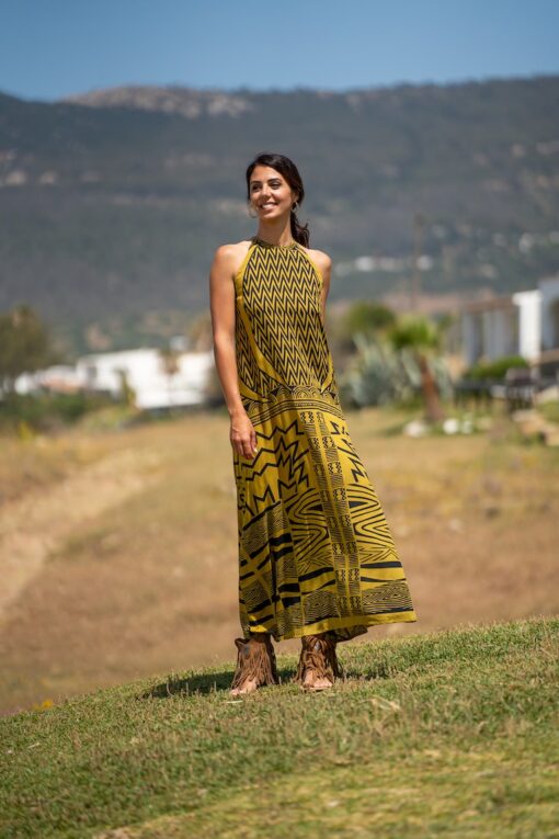 Vestido Namibia open back oliva - Imagen 2