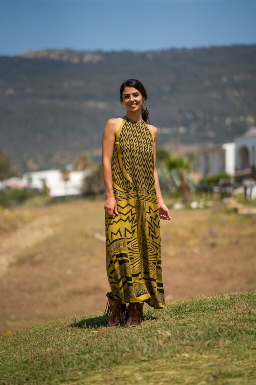 Vestido Namibia open back oliva - Imagen 6