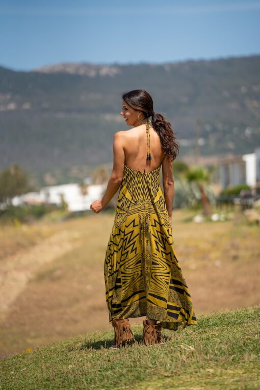 Vestido Namibia open back oliva - Imagen 5